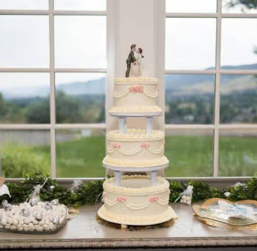 Elaborate wedding cake pricing example by All Things Cake